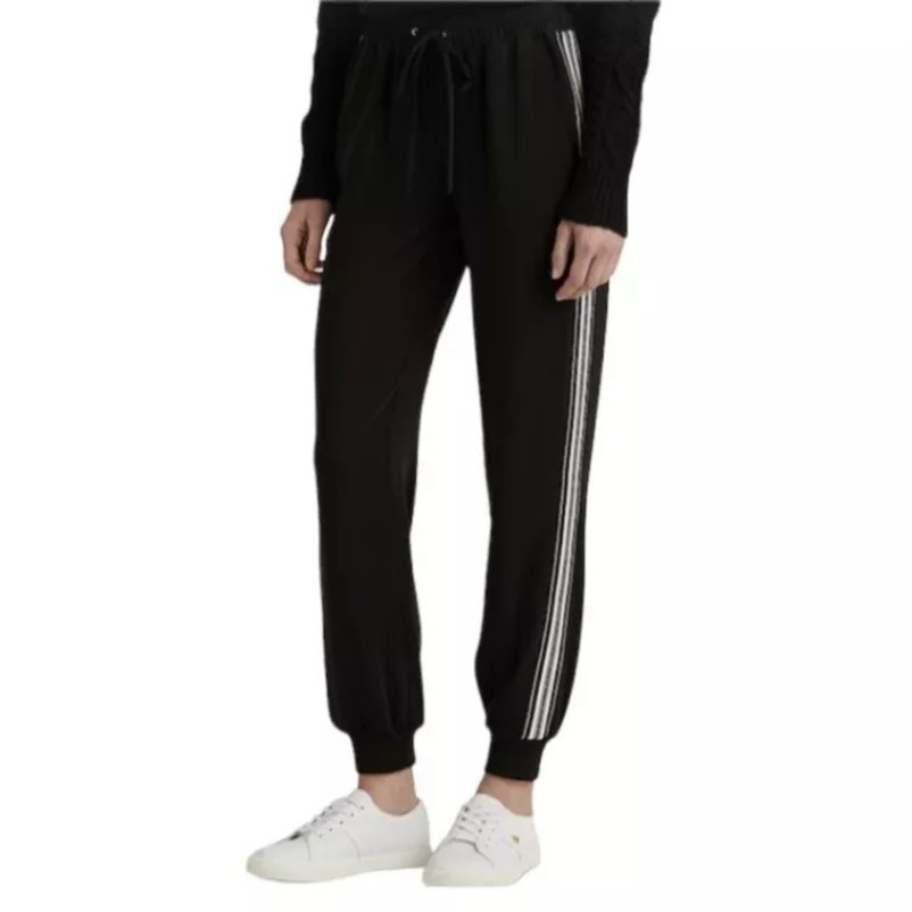 Lauren Ralph Lauren Women’s Black Side Striped Crepe Sweatpants Size 12